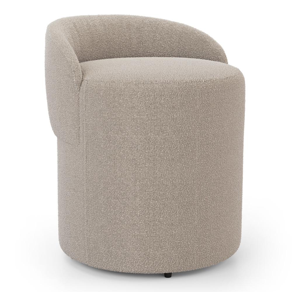 Kit 02 Puffs Banquetas Living Gaia Orgânico com Encosto Baixo Bouclê Bege - Desk Design