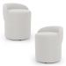 Kit 02 Puffs Banquetas Living Gaia Orgânico com Encosto Baixo Bouclê Off White - Desk Design