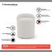 Kit 02 Puffs Banquetas Living Gaia Orgânico com Encosto Baixo Bouclê Off White - Desk Design