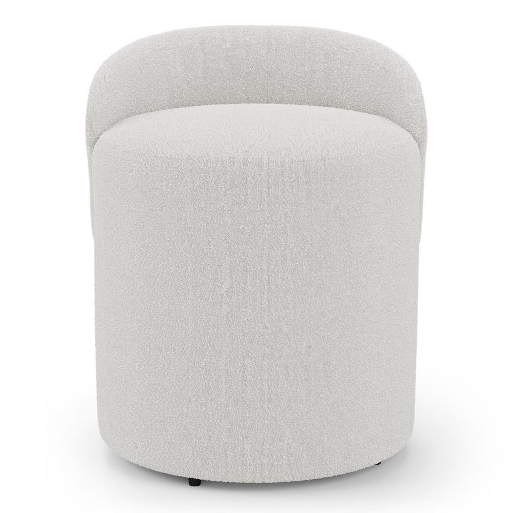Kit 02 Puffs Banquetas Living Gaia Orgânico com Encosto Baixo Bouclê Off White - Desk Design
