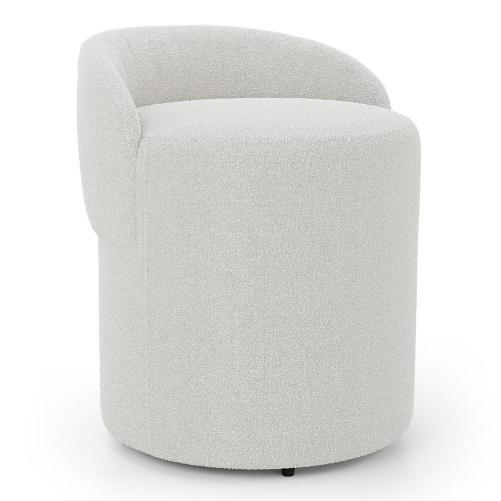Kit 02 Puffs Banquetas Living Gaia Orgânico com Encosto Baixo Bouclê Off White - Desk Design