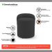 Kit 02 Puffs Banquetas Living Gaia Orgânico com Encosto Baixo Bouclê Preto - Desk Design