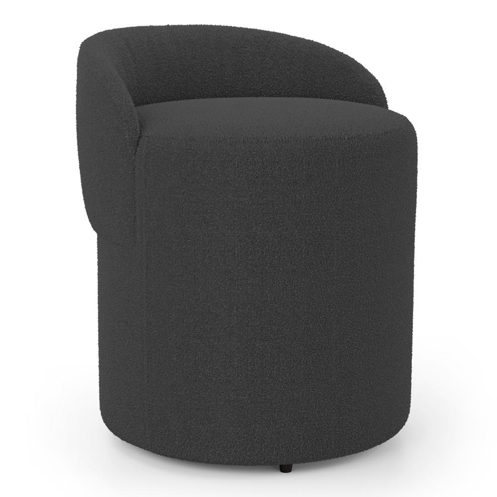 Kit 02 Puffs Banquetas Living Gaia Orgânico com Encosto Baixo Bouclê Preto - Desk Design
