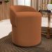 Kit 02 Puffs Banquetas Living Gaia Orgânico com Encosto Baixo Bouclê Terracota - Desk Design