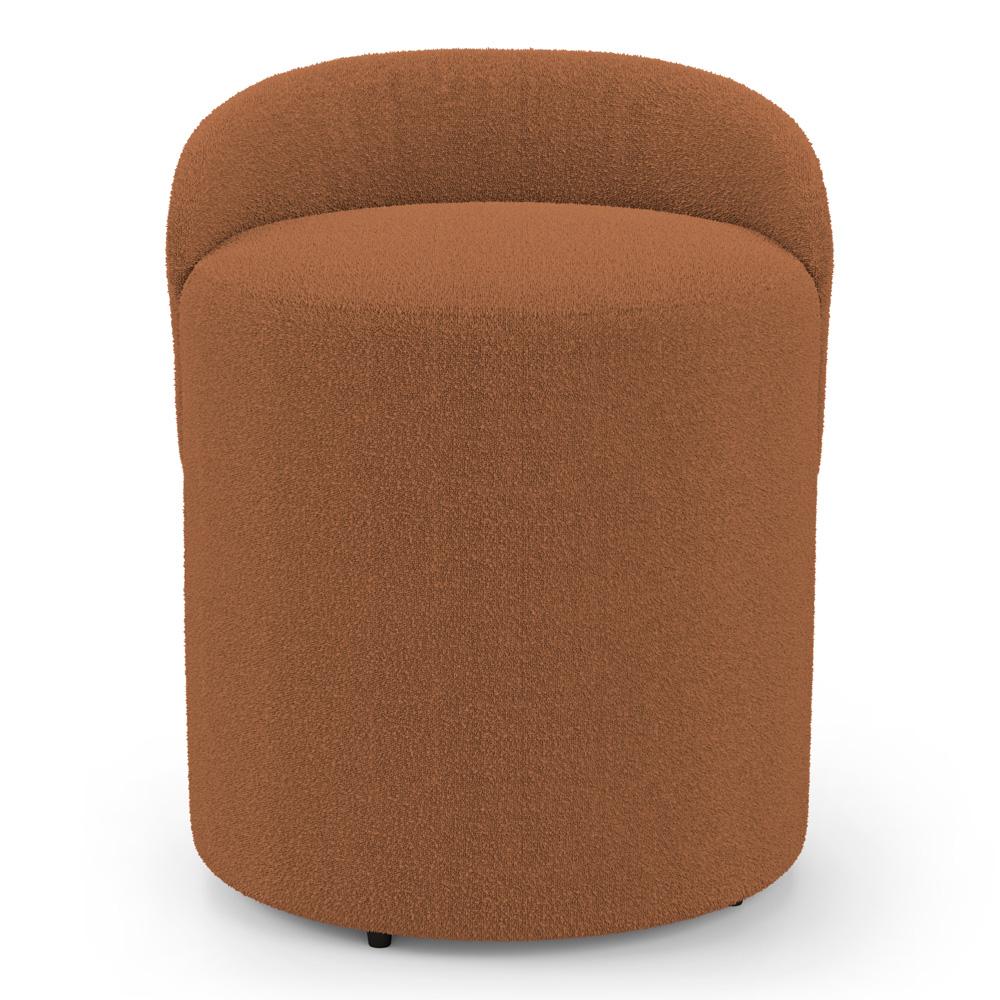 Kit 02 Puffs Banquetas Living Gaia Orgânico com Encosto Baixo Bouclê Terracota - Desk Design