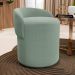 Kit 02 Puffs Banquetas Living Gaia Orgânico com Encosto Baixo Bouclê Verde Menta - Desk Design