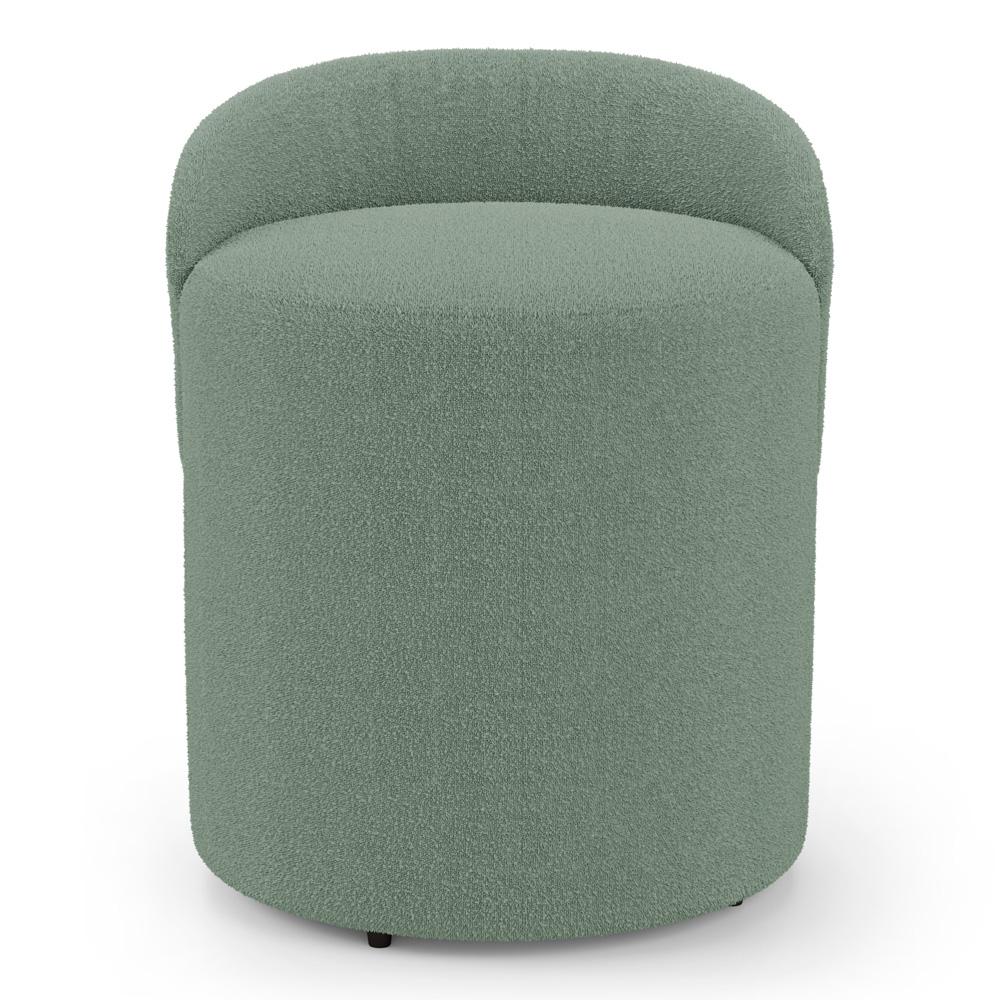Kit 02 Puffs Banquetas Living Gaia Orgânico com Encosto Baixo Bouclê Verde Menta - Desk Design
