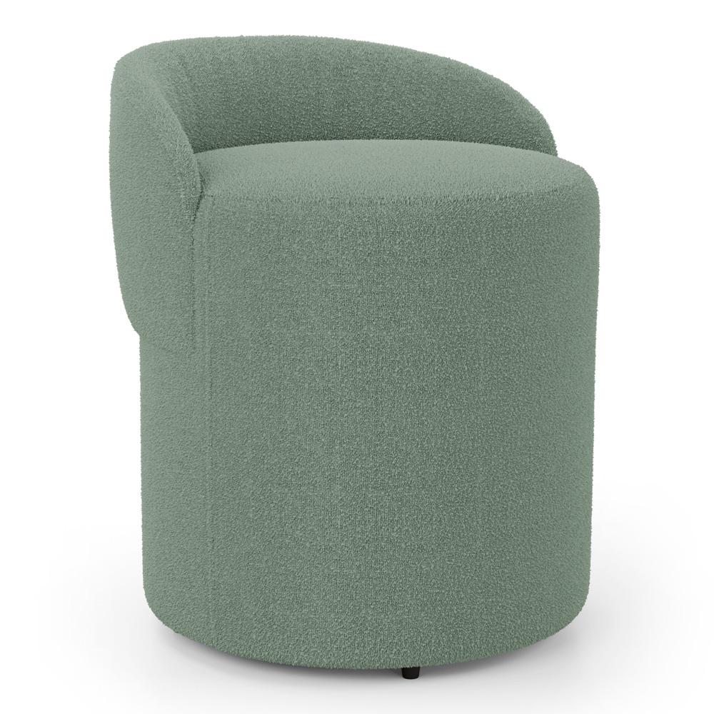 Kit 02 Puffs Banquetas Living Gaia Orgânico com Encosto Baixo Bouclê Verde Menta - Desk Design