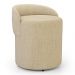 Kit 02 Puffs Banquetas Living Gaia Orgânico com Encosto Baixo Linho Bege - Desk Design