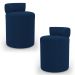 Kit 02 Puffs Decorativos Orgânicos Living Aegon Minimalista Bouclê Azul Marinho - Desk Design