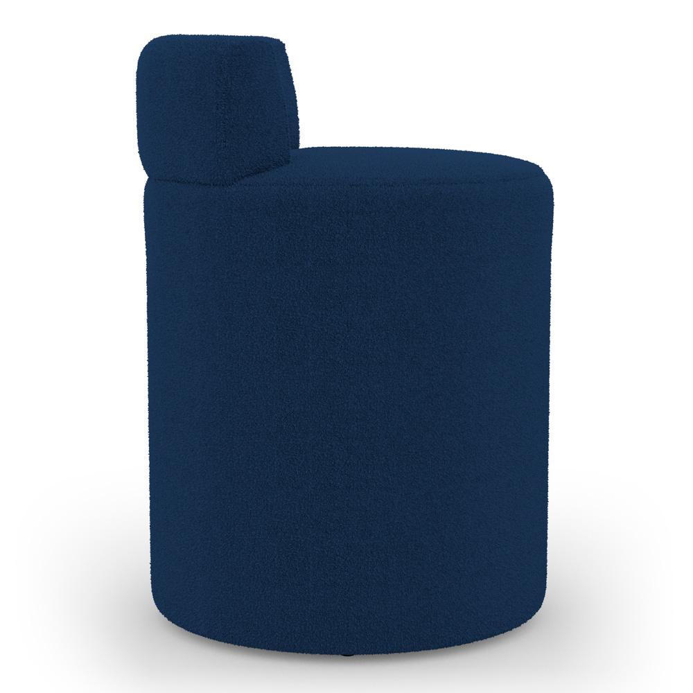 Kit 02 Puffs Decorativos Orgânicos Living Aegon Minimalista Bouclê Azul Marinho - Desk Design