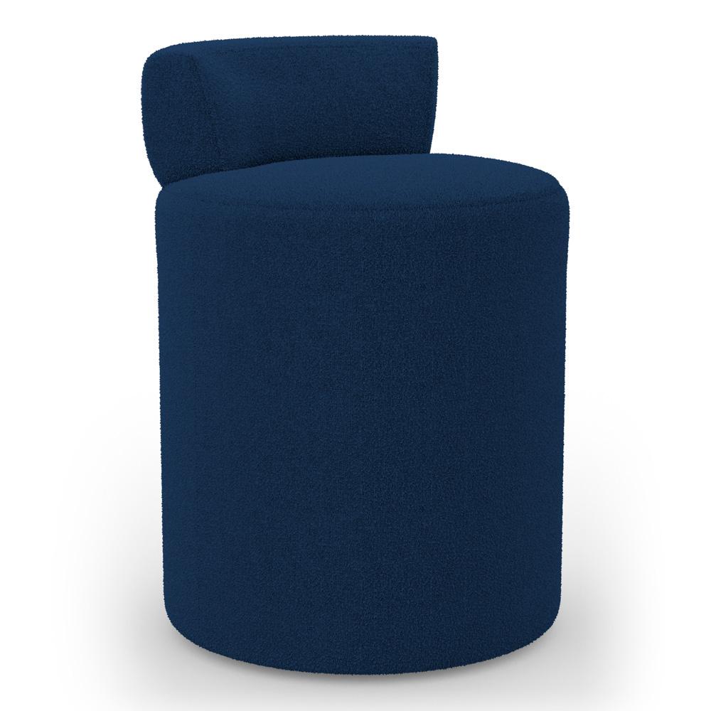 Kit 02 Puffs Decorativos Orgânicos Living Aegon Minimalista Bouclê Azul Marinho - Desk Design