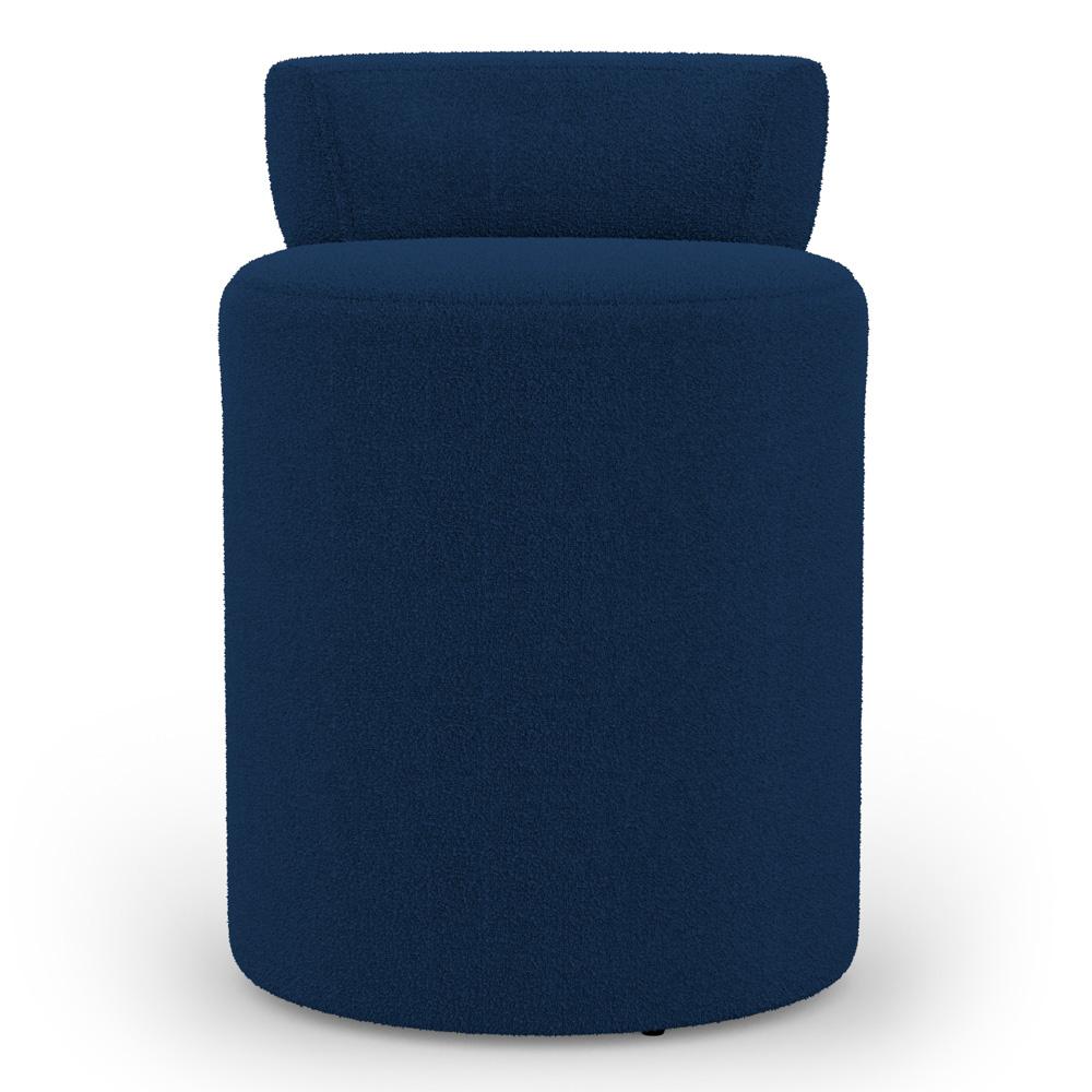 Kit 02 Puffs Decorativos Orgânicos Living Aegon Minimalista Bouclê Azul Marinho - Desk Design
