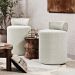 Kit 02 Puffs Decorativos Orgânicos Living Aegon Minimalista Bouclê Bege - Desk Design