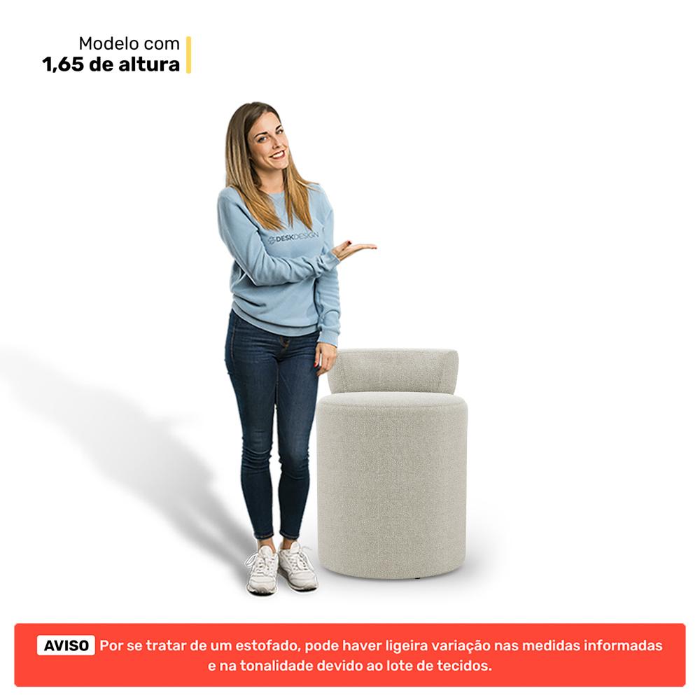 Kit 02 Puffs Decorativos Orgânicos Living Aegon Minimalista Bouclê Bege - Desk Design