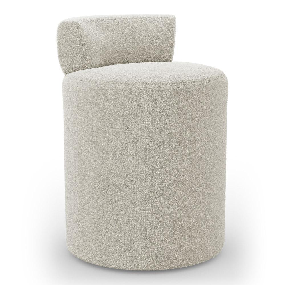 Kit 02 Puffs Decorativos Orgânicos Living Aegon Minimalista Bouclê Bege - Desk Design