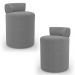 Kit 02 Puffs Decorativos Orgânicos Living Aegon Minimalista Bouclê Cinza Escuro - Desk Design