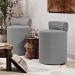 Kit 02 Puffs Decorativos Orgânicos Living Aegon Minimalista Bouclê Cinza Escuro - Desk Design