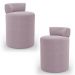 Kit 02 Puffs Decorativos Orgânicos Living Aegon Minimalista Bouclê Rosê - Desk Design