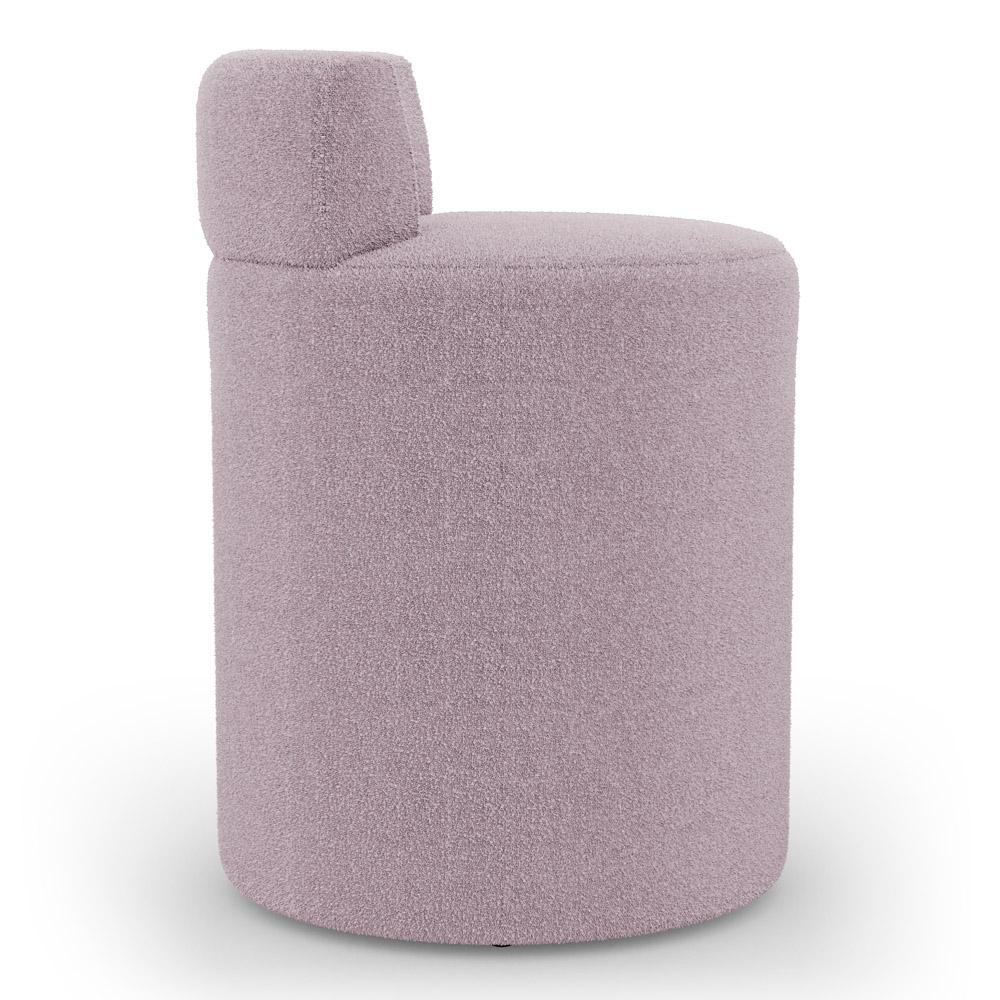 Kit 02 Puffs Decorativos Orgânicos Living Aegon Minimalista Bouclê Rosê - Desk Design