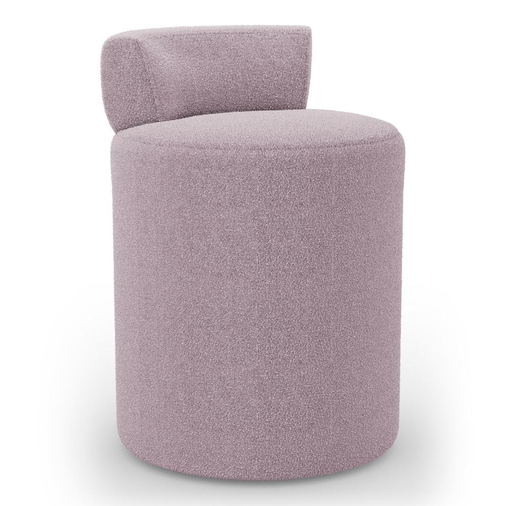 Kit 02 Puffs Decorativos Orgânicos Living Aegon Minimalista Bouclê Rosê - Desk Design