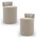 Kit 02 Puffs Decorativos Orgânicos Living Aegon Minimalista Veludo Bege - Desk Design