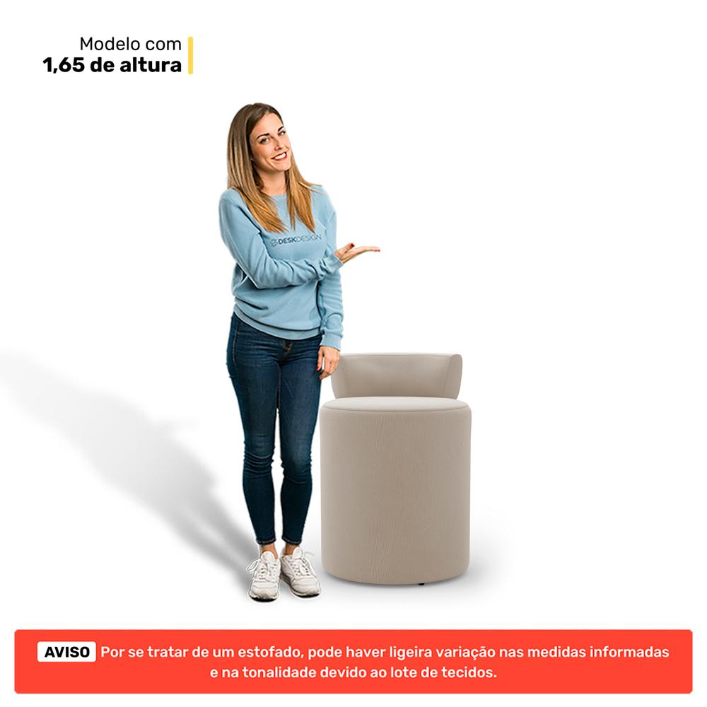 Kit 02 Puffs Decorativos Orgânicos Living Aegon Minimalista Veludo Bege - Desk Design