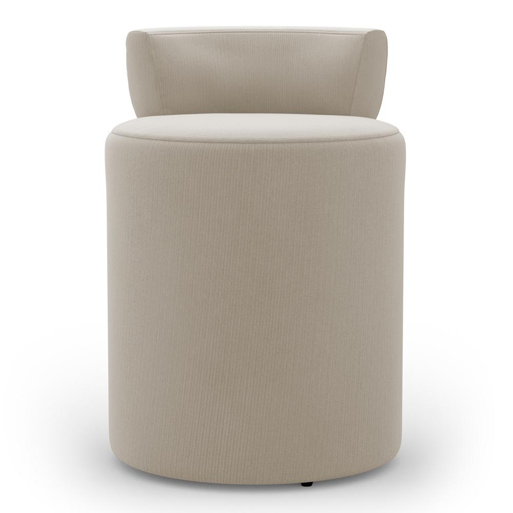 Kit 02 Puffs Decorativos Orgânicos Living Aegon Minimalista Veludo Bege - Desk Design