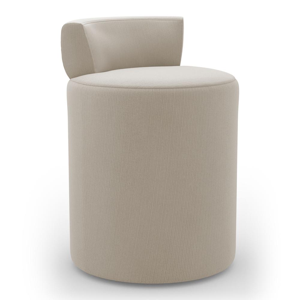 Kit 02 Puffs Decorativos Orgânicos Living Aegon Minimalista Veludo Bege - Desk Design