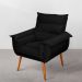 Kit 03 Poltronas Decorativas Modernas Sala e Recepção Monza Pés Palito Suede Preto - Desk Design