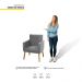 Kit 04 Poltronas Decorativas Lauren Pés Palito Suede Cinza - Desk Design