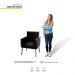 Kit 04 Poltronas Decorativas Lauren Pés Palito Suede Preto - Desk Design