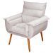 Kit 04 Poltronas Decorativas Modernas Sala e Recepção Monza Pés Palito Veludo Bege - Desk Design