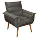 Kit 04 Poltronas Decorativas Modernas Sala e Recepção Monza Pés Palito Veludo Cinza - Desk Design