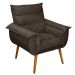 Kit 04 Poltronas Decorativas Modernas Sala e Recepção Monza Pés Palito Veludo Marrom - Desk Design