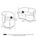 Kit 2 Poltronas e 1 Namoradeira Aisha Orgânica Bouclê Bege - Desk Design