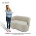 Kit 2 Poltronas e 1 Namoradeira Aisha Orgânica Bouclê Bege - Desk Design