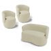 Kit 2 Poltronas e 1 Namoradeira Aisha Orgânica Suede Bege Claro - Desk Design
