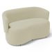 Kit 2 Poltronas e 1 Namoradeira Aisha Orgânica Suede Bege Claro - Desk Design