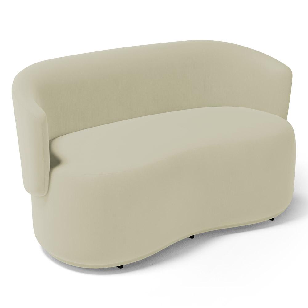 Kit 2 Poltronas e 1 Namoradeira Aisha Orgânica Suede Bege Claro - Desk Design