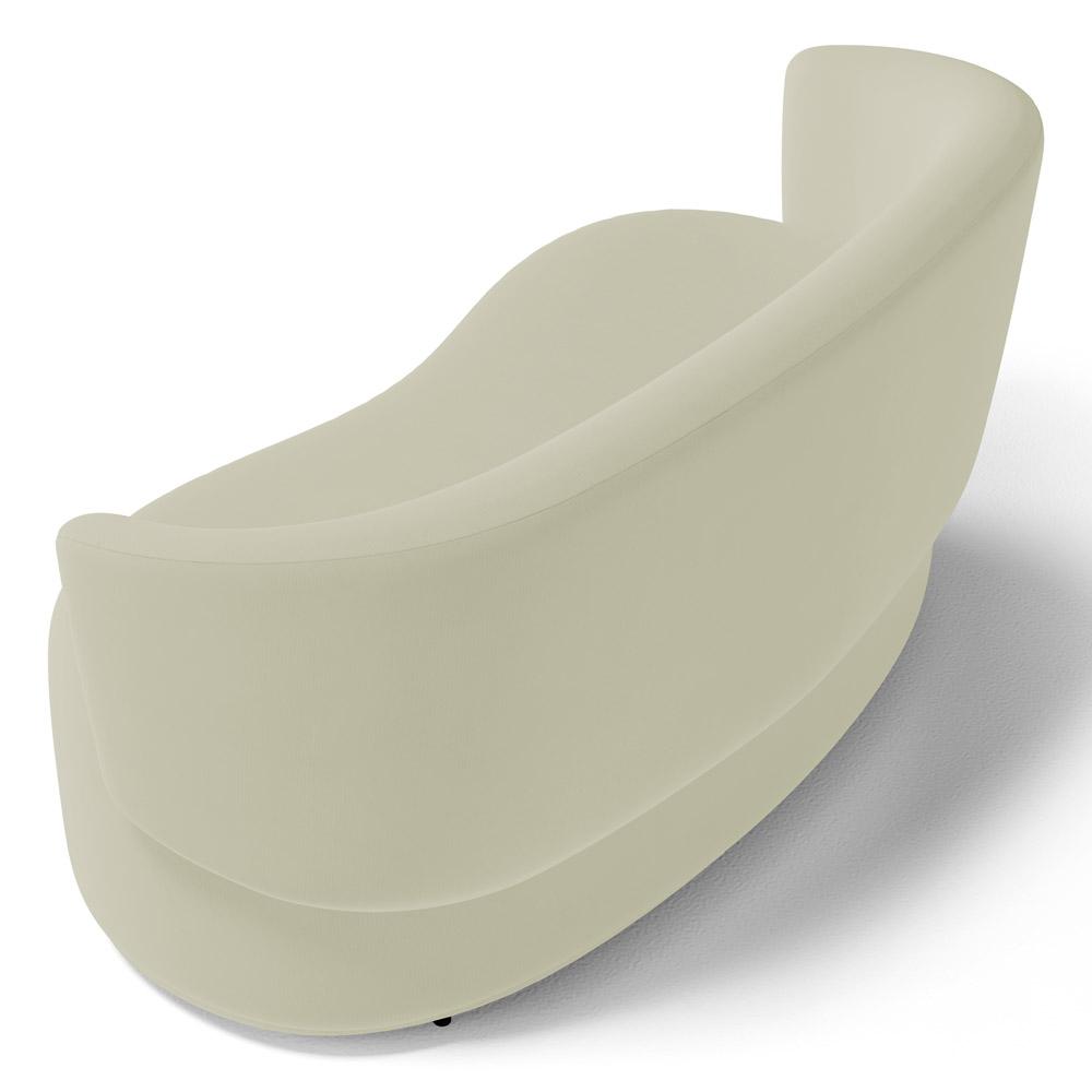 Kit 2 Poltronas e 1 Namoradeira Aisha Orgânica Suede Bege Claro - Desk Design