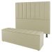 Kit Cabeceira e Baú Cama Box Casal Cora 140cm Sintético Bege - Desk Design