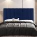 Kit Cabeceira e Baú Cama Box Casal Cora 140cm Suede Azul Marinho - Desk Design