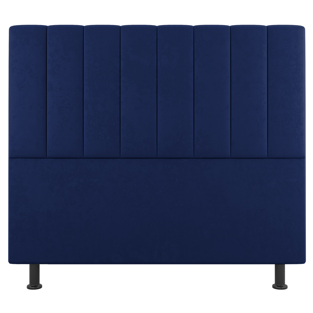 Kit Cabeceira e Baú Cama Box Casal Cora 140cm Suede Azul Marinho - Desk Design