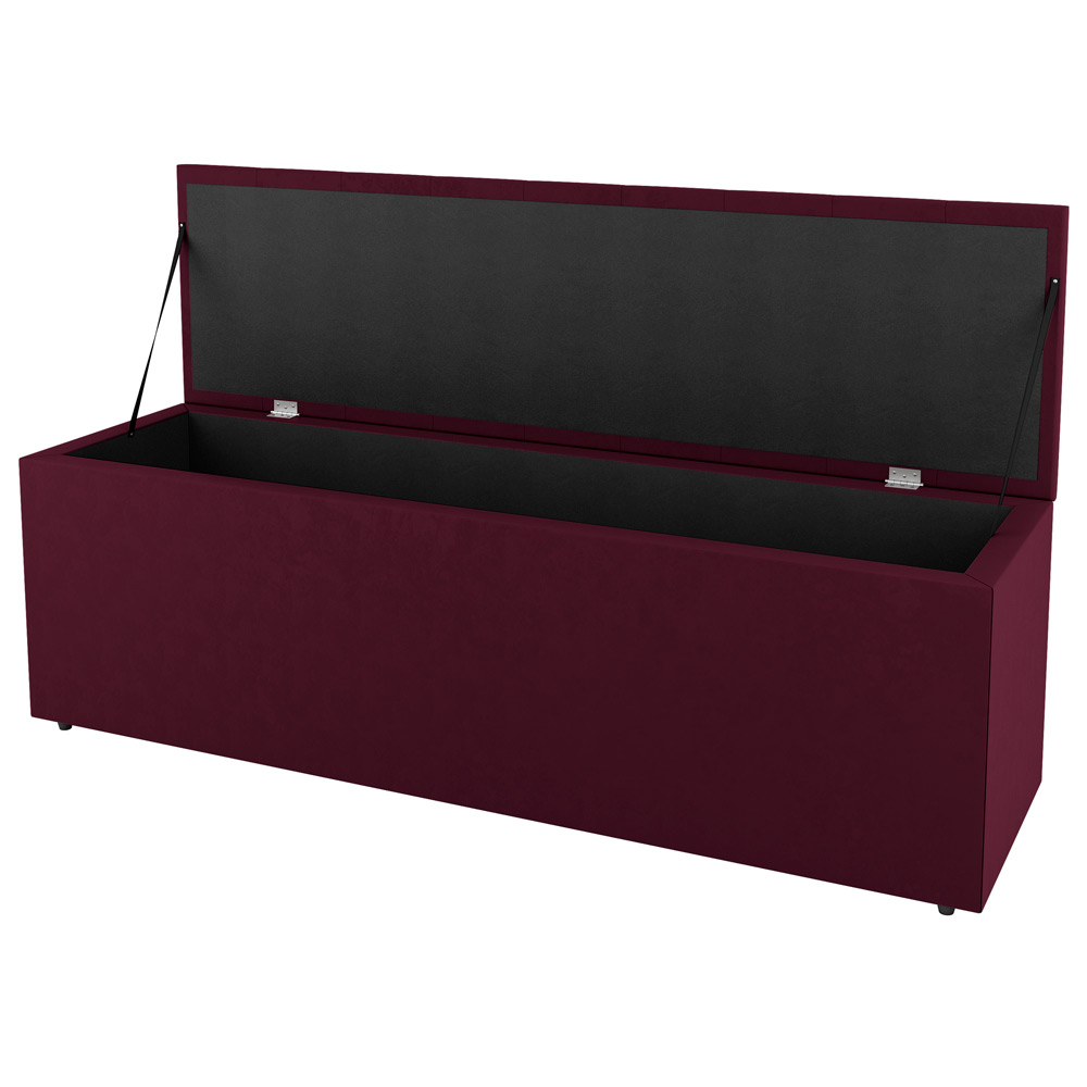 Kit Cabeceira e Baú Cama Box Casal Cora 140cm Suede Bordô - Desk Design