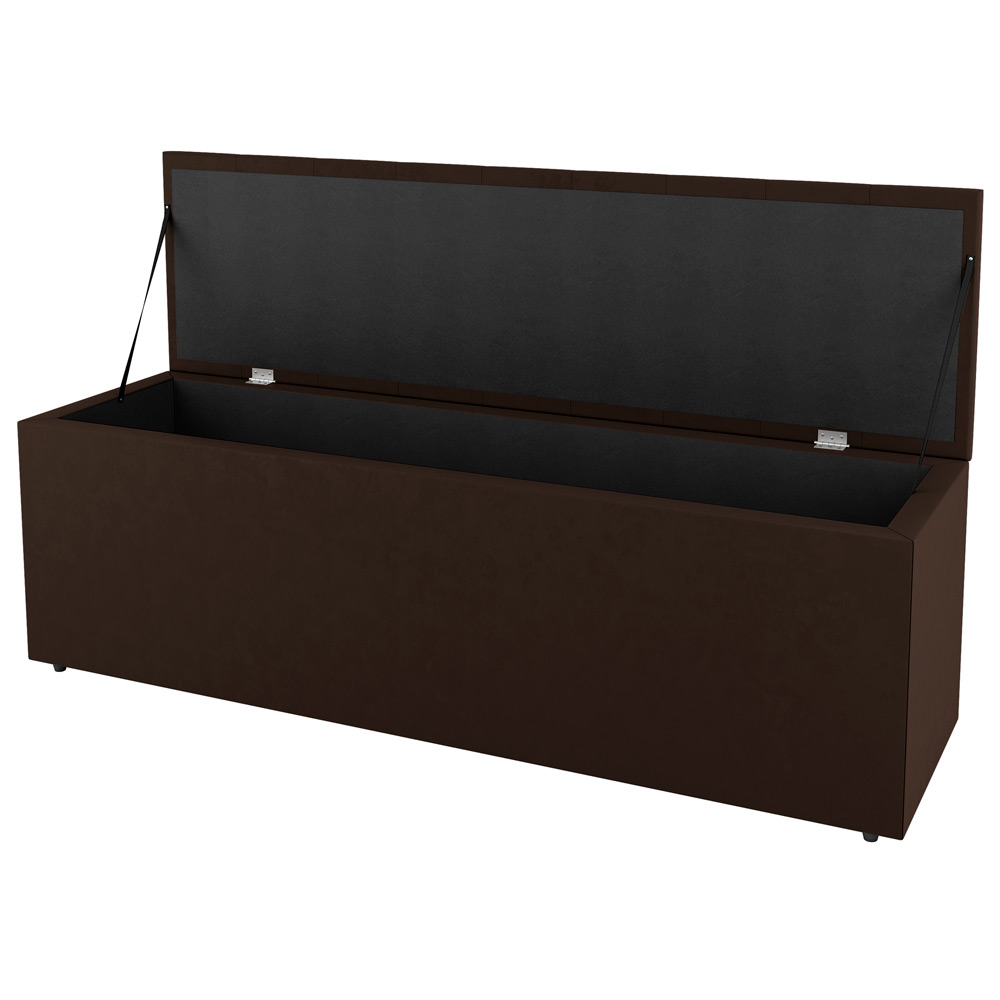 Kit Cabeceira e Baú Cama Box Casal Cora 140cm Suede Marrom - Desk Design