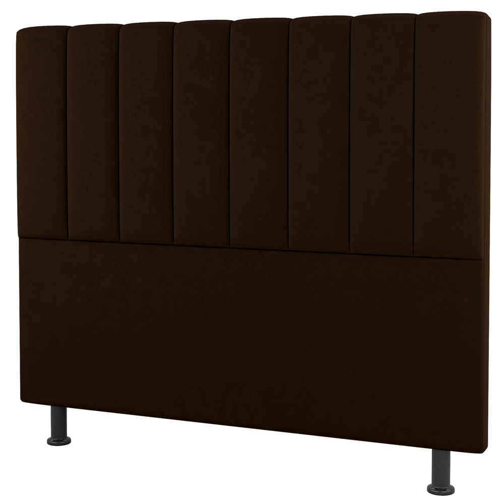 Kit Cabeceira e Baú Cama Box Casal Cora 140cm Suede Marrom - Desk Design