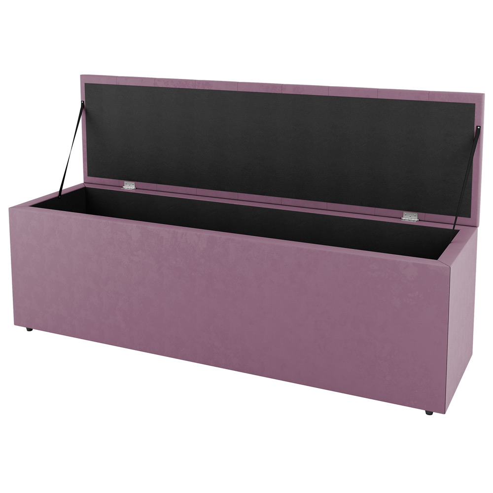 Kit Cabeceira e Baú Cama Box Casal Cora 140cm Suede Rosé - Desk Design