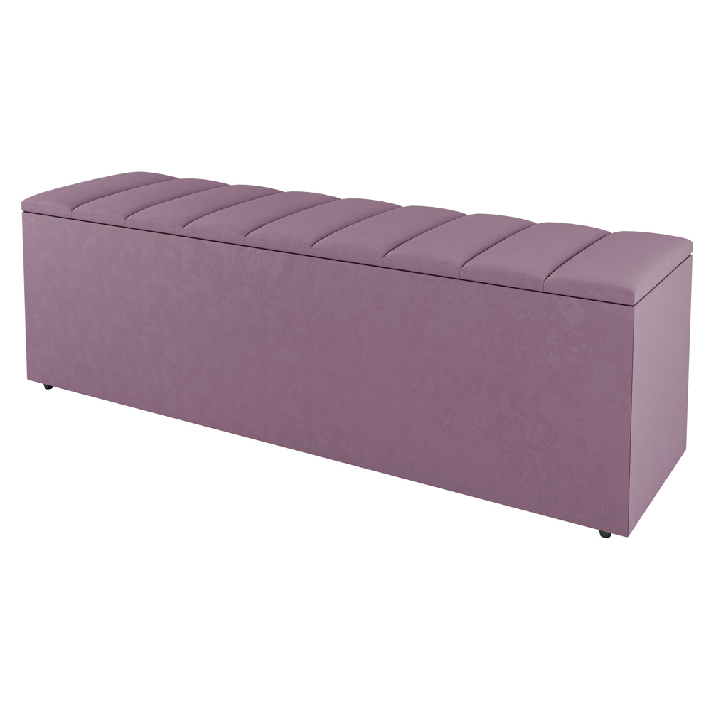 Kit Cabeceira e Baú Cama Box Casal Cora 140cm Suede Rosé - Desk Design