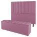Kit Cabeceira e Baú Cama Box Casal Cora 140cm Suede Rosa - Desk Design